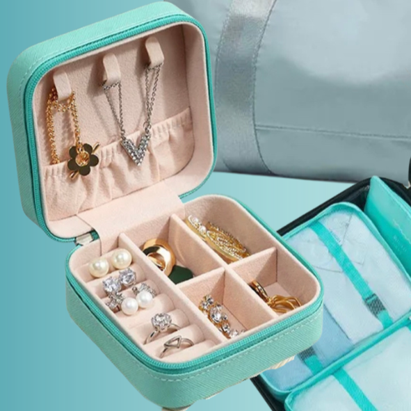 Teal Travel Jewelry Box