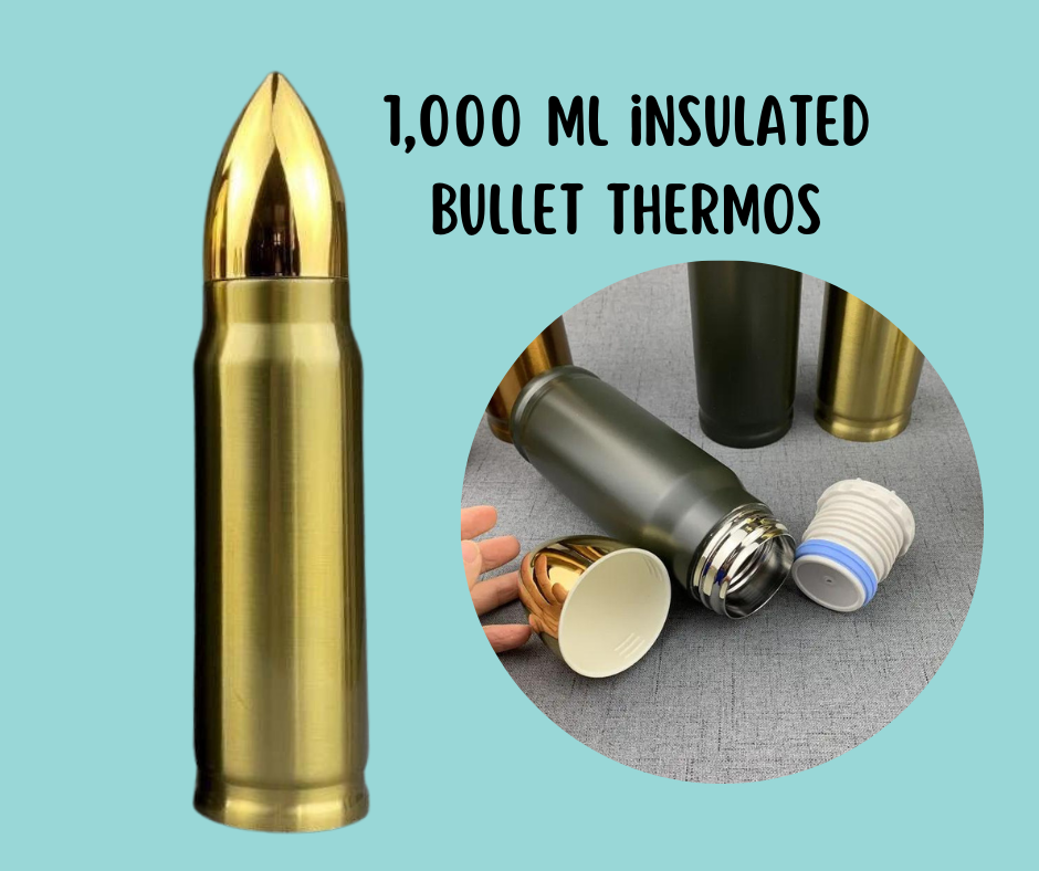 C- 1000ml Insulated Bullet Thermos Personalized for the man in